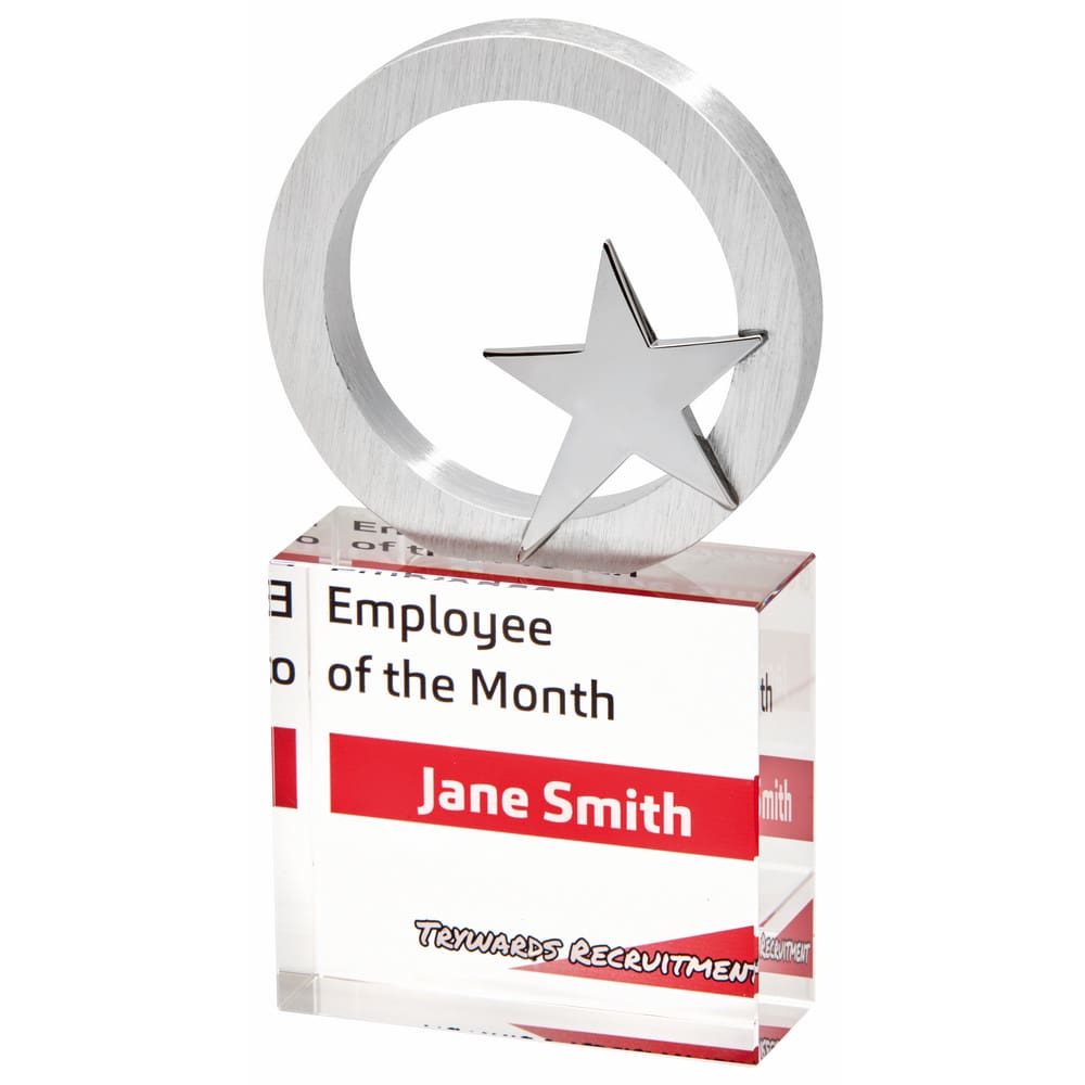 Lasipalkinto Salinas väripainatus